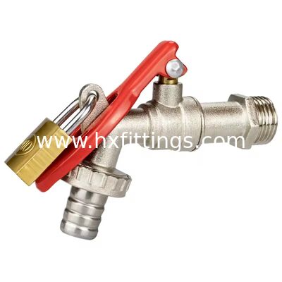 شیر آب باغچه ای دیواری با قابلیت قفل ضد خوردگی 1/2 اینچی از جنس آلیاژ روی برای ماشین لباسشویی
